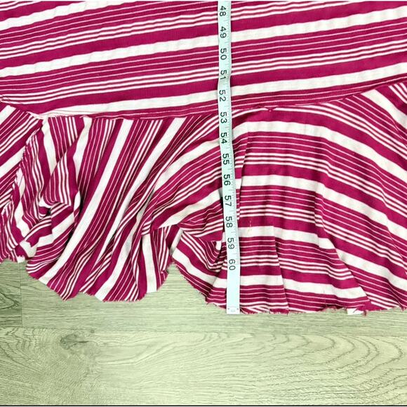 Free People Maxi Dress Medium Striped Pink Stetch Open Back Tiered Boho Festival - Picture 10 of 10
